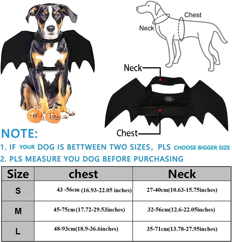 Dog Accessories Ropa Perro Halloween Pet Costume Cosplay Clothes Pet Bat Costume Wing Clothes for Small Medium and Large Dog and Cat