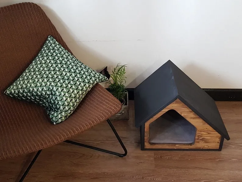 Wooden Cat House /Pet House, Unique Modern Dog Cat Furniture