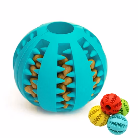 Weiches Gummi-Haustier-Futterspender, Zahnreinigungsball, Spielzeug, IQ-Trainingsball, Hunde-Kauspielzeug