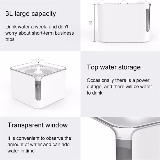 LED-Dekorationslicht, das automatischen Filterbrunnen für Hunde und Katzen auflädt, Wasserspender für Haustiere